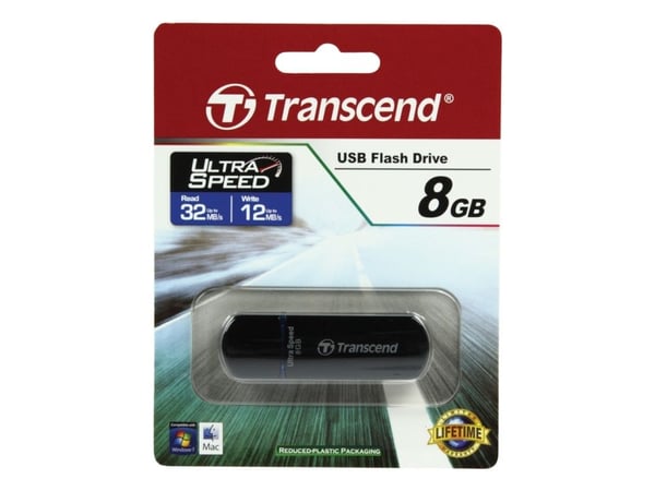 Transcend JetFlash 600 - USB flash-enhet - 8 GB - USB 2.0 - blå