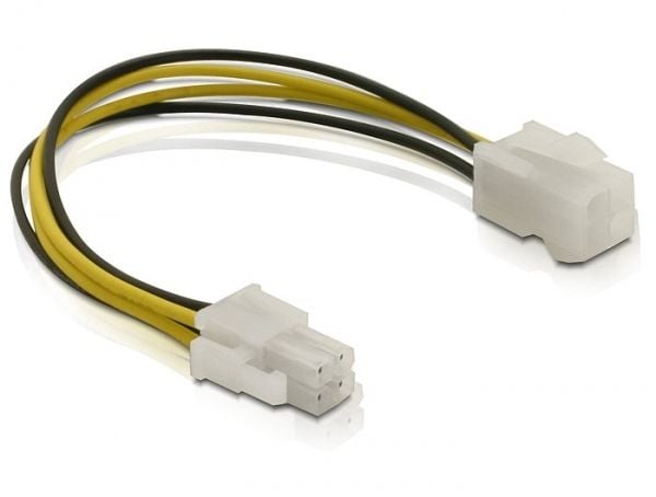 Delock - Förlängningskabel för ström - 4 pin ATX12V (hane) till 4 pin ATX12V (hona) - 15 cm