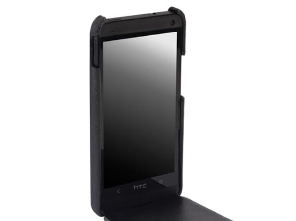 Krusell Tumba Slimcover - Beskyttende deksel for mobiltelefon - lær - årgangssvart - for HTC One