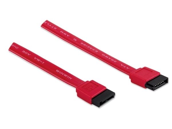 Manhattan 340700, 0,5 m, SATA III, SATA 7-pin, SATA 7-pin, Hankjønn, Rød