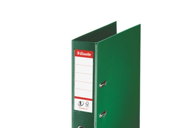 Esselte No.1 - Hevarmbuefil - bokryggbredde: 75 mm - for A4 (210 x 297 mm) - kapasitet: 500 ark - grønn