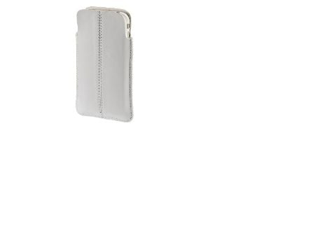 Hama Mobile Phone Sleeve - Hylsterveske for mobiltelefon - lær - hvit