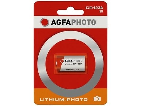 AgfaPhoto CR123A, Kertakäyttöinen akku, Litium, 3 V, 1300 mAh, Harmaa, Punainen