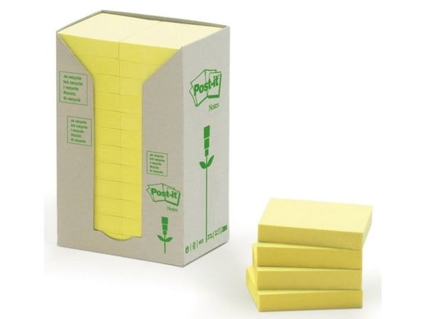 Post-It 653-1T, Rektangel, Gul, 51 mm, 38 mm, 100 ark