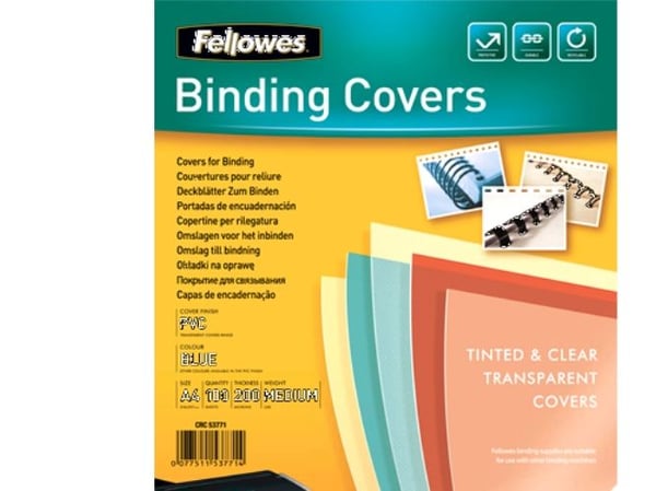 Fellowes Tinted Transparent - A4 (210 x 297 mm) - 200 mikroner - blå - 100 stk PVC-permomslag - for Fellowes Galaxy 500, Galaxy Wire, Pulsar+ 300, ...
