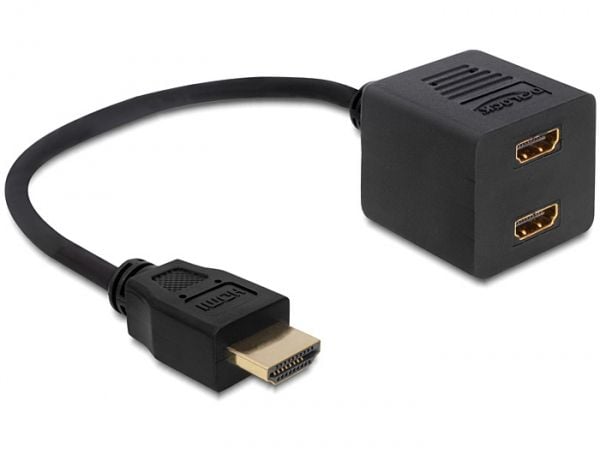 Delock Adapter HDMI High Speed with Ethernet - Video/lyd-splitter - 2 x HDMI - stasjonær