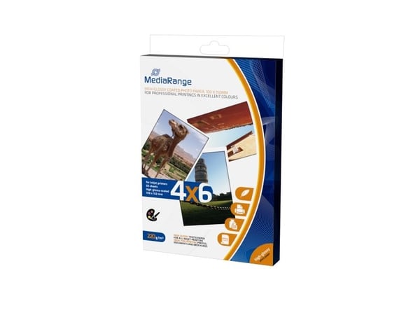MediaRange - Høyblank - belagt - 100 x 150 mm - 220 g/m² - 50 ark fotopapir