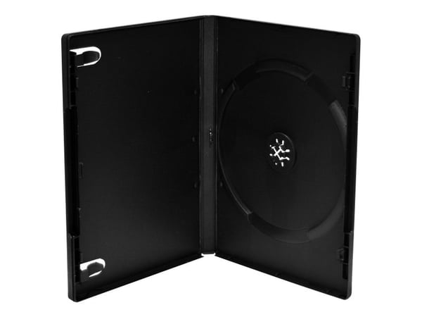MediaRange Retail-Pack DVD-Case Single - DVD-videoboks - kapasitet: 1 CD/DVD - svart (en pakke 5)