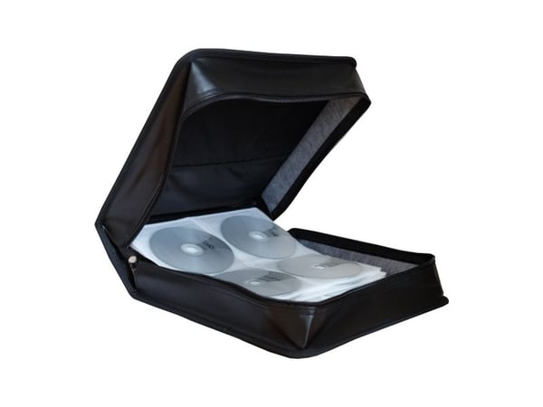 MediaRange - Lomme for CD/DVD-plater - 200 plater - syntetisk skinn - svart