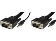 MicroConnect - VGA-kabel - HD-15 (VGA), minijakk (hann) til HD-15 (VGA), minijakk (hann) - 10 m - tommelskruer