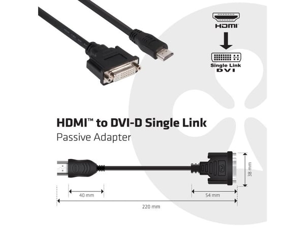 Club 3D - Videosovitin - HDMI uros DVI-I naaras - HDMI uros DVI-I naaras