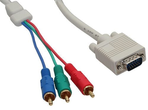 InLine 17202, 2 m, VGA (D-Sub), RCA, Beige, Guld, Hane/Hane