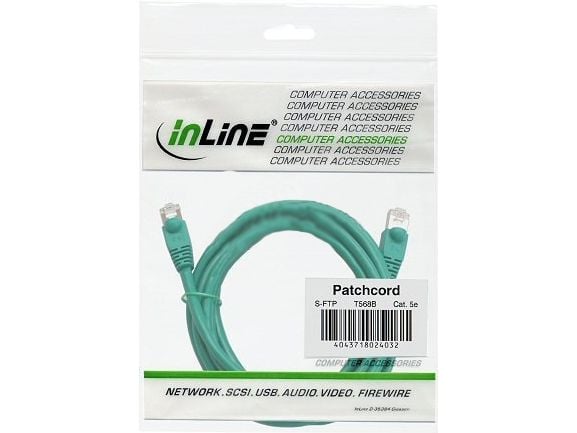 InLine 72550G, 0,5 m, Cat5e, SF/UTP (S-FTP), RJ-45, RJ-45, Grønn