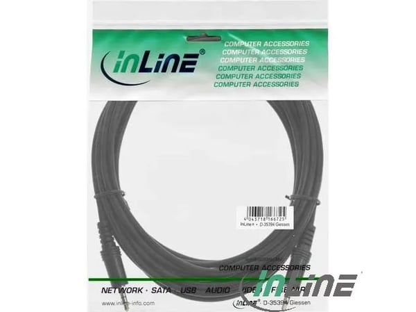 InLine 99936B, 3.5mm, Hankjønn, 3.5mm, Hankjønn, 5 m, Sort