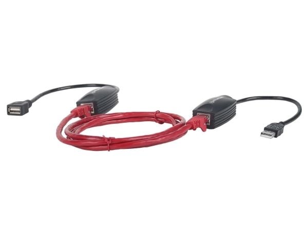 Manhattan 179300, Koblet med ledninger (ikke trådløs), USB, Ethernet, 12 Mbit/s, Svart