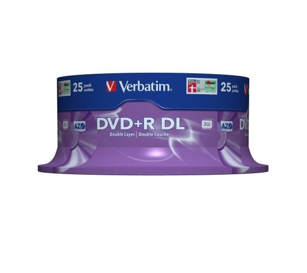 Verbatim DVD+R Double Layer 8x Matt Silver 25pk Spindle, DVD+R DL, 120 mm, Akseli, 25 kpl, 8,5 GB