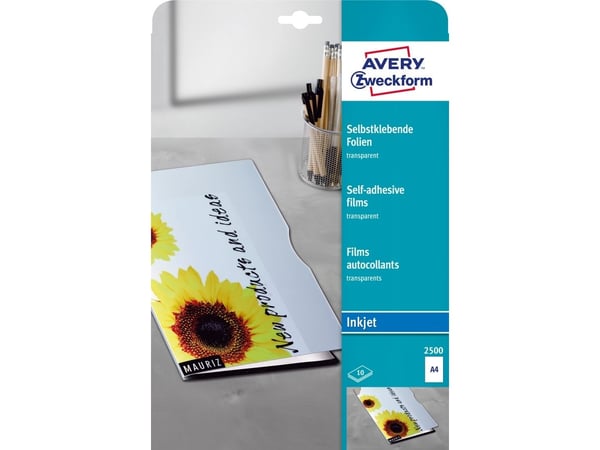 Avery - Hvit - A4 (210 x 297 mm) 10 stk transparent folie