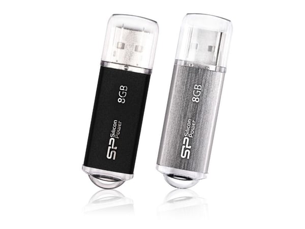 SILICON POWER Ultima II I-Series - USB-flashstasjon - 8 GB - USB 2.0 - svart
