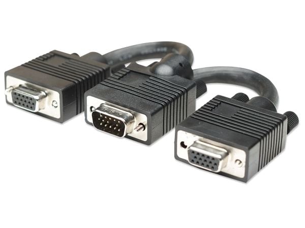 Manhattan 304559, 0,015 m, VGA (D-Sub), 2 x VGA (D-Sub), Hankjønn, Hunkjønn, Sort