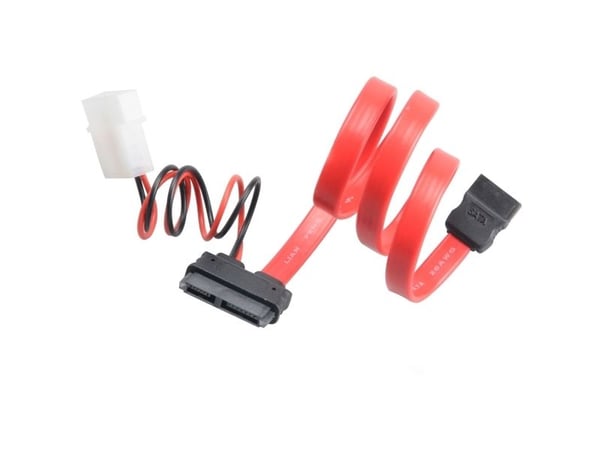 Akasa - SATA-kabel - Slimline SATA (hunn) til SATA, 4-pins intern strøm (5V) - 40 cm