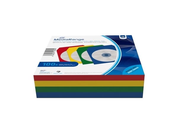 MediaRange CD-paper color-pack - CD-konvolutt - kapasitet: 1 CD (en pakke 100)