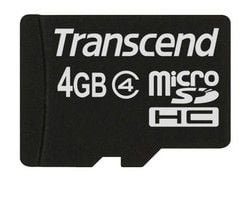 Transcend - Flashminnekort - 4 GB - Class 4 - microSDHC
