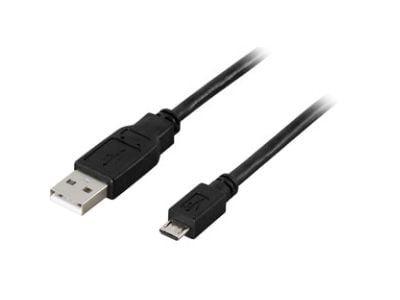 Deltaco USB 2.0 typ A - Micro-B USB, 5-pin, 5m, musta, 5 m, USB A, USB A/Micro-USB B, USB 2.0, Uros/uros, musta