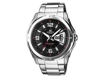 Casio Edifice classic EF-129D-1AVEF - Armbåndsur - kvarts - analog - stainless steel - rustfritt stål - fluorescerende