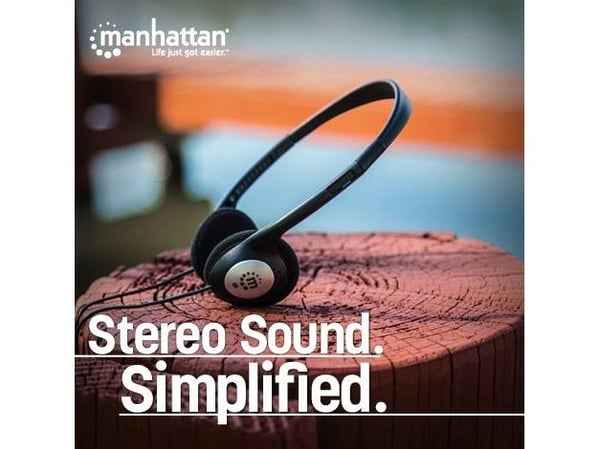 Manhattan 177481, Koblet med ledninger (ikke trådløs), 20 - 20000 Hz, Musikk, 57 g, Hodetelefoner, Sort
