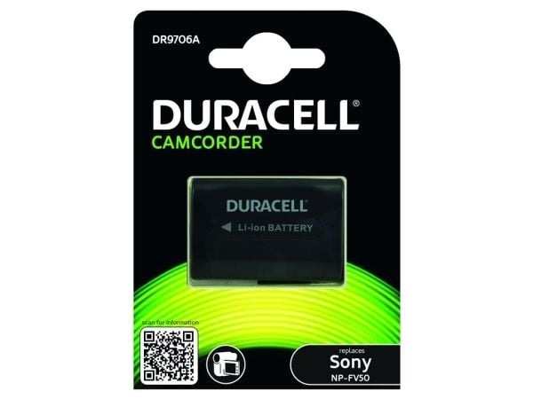 Duracell DR9706A - Batterier - Li-Ion - 650 mAh - for Sony Handycam FDR-AX100, AX43, AX60, HDR-CX170, CX485, CX680, PJ330, PJ350, PJ675, PJ680