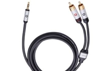 OEHLBACH 60002, 3.5mm, Hanstik, 2 x RCA, Hanstik, 1,5 m, Svart