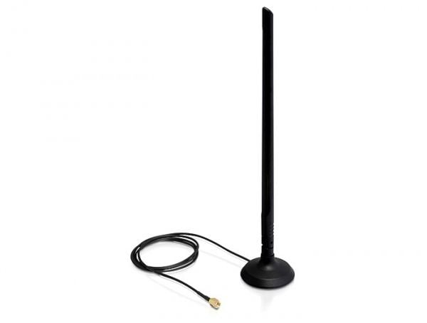 Delock SMA WLAN Antenna with Magnetic Stand and Flexible Joint 6.5 dBi - Antenne - Wi-Fi - 6.5 dBi - rundtstrålende
