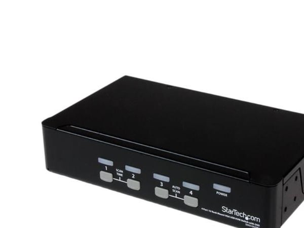Startech 4-Port USB KVM Swith with OSD - TAA Compliant - 1U Rack Mountable VGA KVM Switch (SV431DUSBU) - KVM-svitsj - 4 x KVM port(s) - 1 lokalbruk...