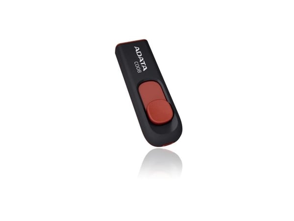 ADATA Classic Series C008 - USB-flashstasjon - 64 GB - USB 2.0 - svart, rød