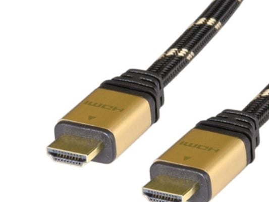 ROLINE 11.04.5501, 1 m, HDMI Type A (Standard), HDMI Type A (Standard), Svart, Gull