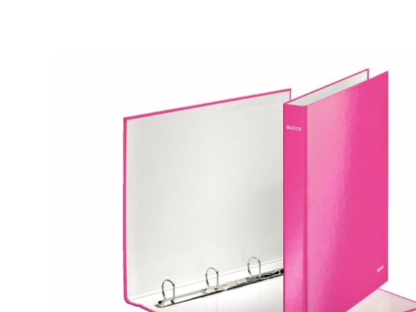Leitz WOW - Ringperm - bokryggbredde: 40 mm - for A4 Maxi - kapasitet: 250 ark - metallisk rosa