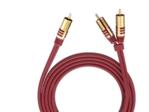 OEHLBACH 20561, RCA, Hanstik, 2 x RCA, Hanstik, 1 m, Rød