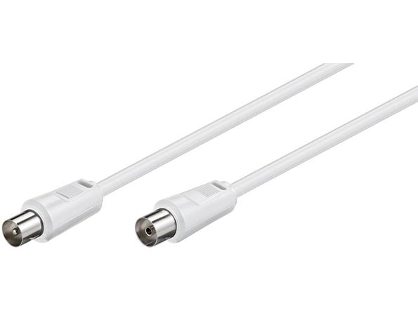 MicroConnect - Antennkabel - IEC-kontakt hane till IEC-kontakt hona - 5 m - dubbelt skärmad koaxial - vit