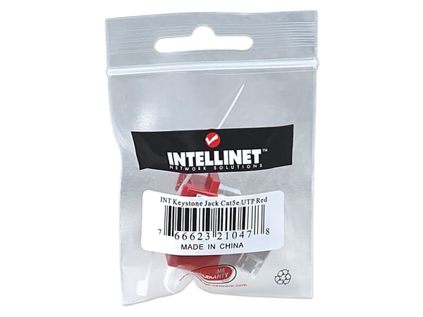 Intellinet 210478, Flad, Rød, RJ-45, Hunstik, 22/26, Cat5e
