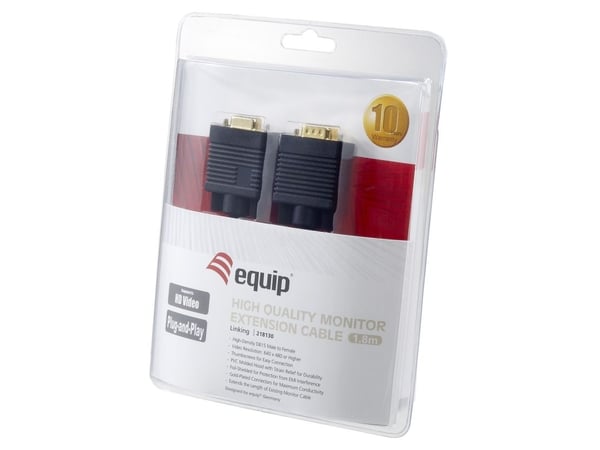 Equip 218130, 1,8 m, VGA (D-Sub), VGA (D-Sub), hane, hona, svart