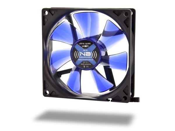 Noiseblocker XE1, Fan, 17 dB, Svart, Blå