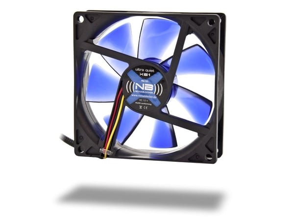 Noiseblocker XE1, Fan, 17 dB, Svart, Blå