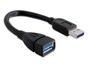 DeLOCK - USB-jatkojohto - USB Type A (uros) - USB Type A (naaras) - USB 3.0 - 15 cm - musta