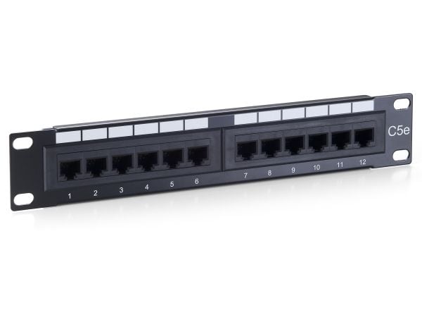 Equip 208015, RJ-45, Kulta, Cat5e, Telinekiinnitys, 1U, musta