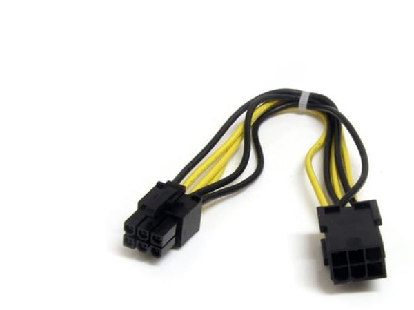 StarTech.com 8in 6 pin PCI Express Power Extension Cable - Power extension cable - 6 pin PCIe power (M) to 6 pin PCIe power (F) - 7.9 in - black - ...