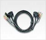 ATEN 2L-7D05U - Video- / USB / audio-kabel - USB, mini-phone stereo 3.5 mm, DVI-D (hann) til mini-phone stereo 3.5 mm, USB-type B, DVI-D (hann) - 5 m