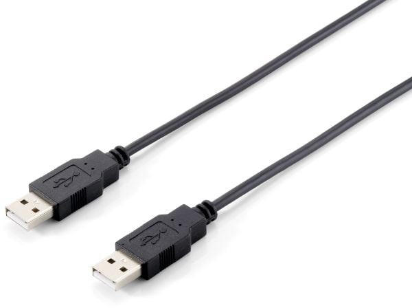 Equip 128871, 3 m, USB A, USB A, USB 2.0, Hankjønn/hankjønn, Sort