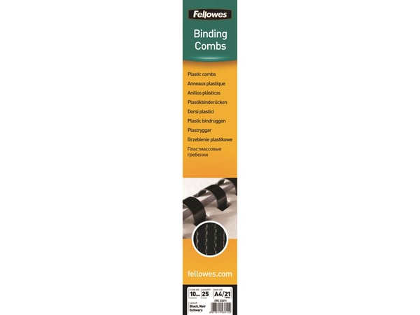 Fellowes 5331102, Svart, 55 ark, PVC, A4, 25 styck, 10 mm Fellowes 5331102, Svart, 55 ark, PVC, A4, 25 styck, 10 mm