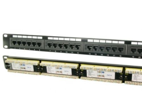 LogiLink Patch Panel 19" CAT6 24-Port, Musta