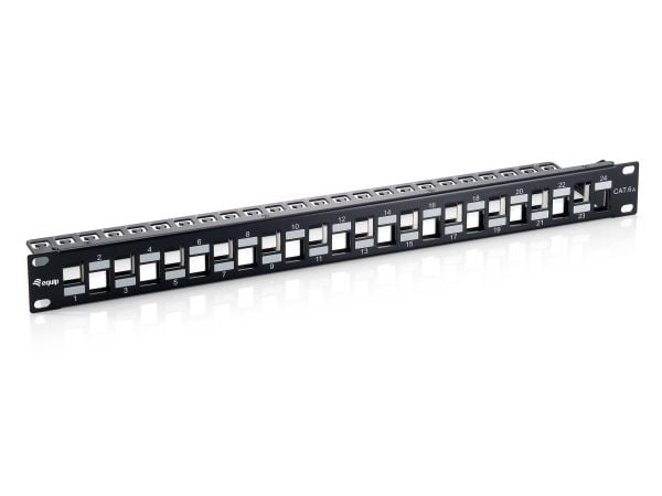 Equip 76932407201, Cat6a, Sort, Rackmontering, 1U, 90 mm, 482 mm